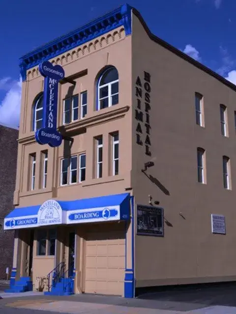 Modern exterior of McClelland Small Animal Hospital today